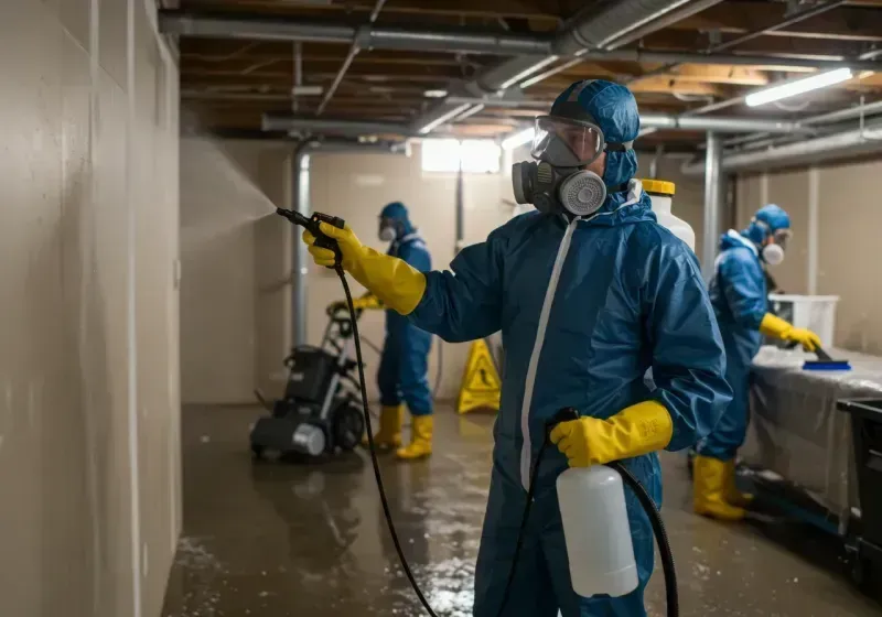 Basement Sanitization and Antimicrobial Treatment process in Nuevo, CA